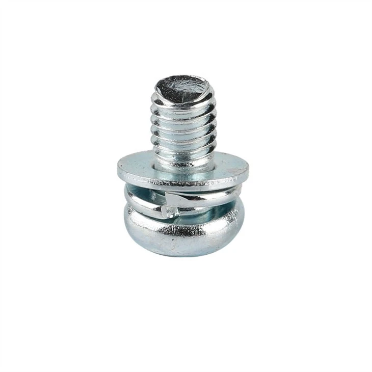 Phillips pan head machine screw with spring washer